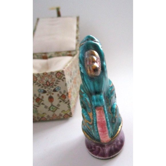 VTG Asian Porcelain QiLin Animal Unicorn Figurine with Box - Blessings & Luck - Picture 6 of 16